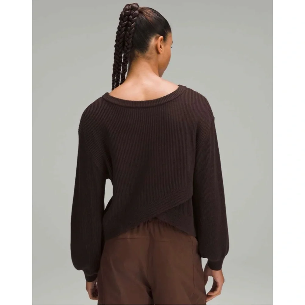 NWOT Lululemon Reversible Crossover Sweater In Espresso - Picture 2 of 16